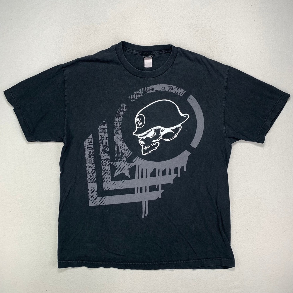 Vintage Y2K Metal Mulisha‎ T-Shirt Mens XL Black Logo Drip Graphic Tee Biker
